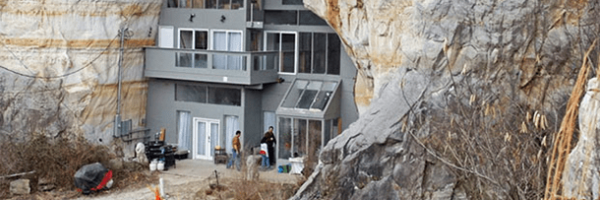 Casa sustentável construída em caverna